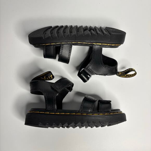 Dr. Martens Junior Klaire Leather Sandals in Black T Lamper - Picture 7 of 9